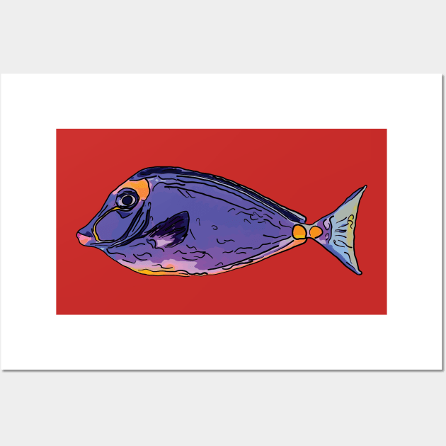 Cute Blue Tang Fish Wall Art by ardp13